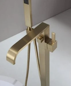 HOMARY Floor Mounted Single Handle Freestanding Bathtub Faucet With Handheld Shower, Br -Moen-shop fee1487d0efed251 5066 w800 h800 b0 p0