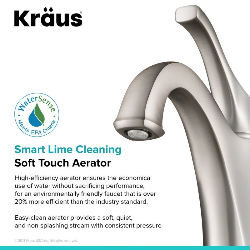 Kraus USA, Inc. Arlo Single Handle 1-Hole Bathroom Basin Faucet, Lift Rod Drain, SFS Steel 8 Kraus USA, Inc. Arlo Single Handle 1-Hole Bathroom Basin Faucet, Lift Rod Drain, SFS Steel - Image 8