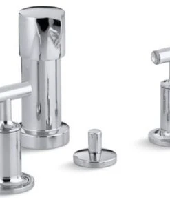 Kohler Purist Vertical Spray Bidet Faucet With Lever Handles, Polished Chrome