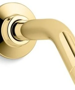 Kohler Shower Arm & Flange,5-3/8" Long, Vibrant Polished Brass