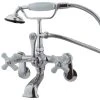 Kingston Brass Adjustable Center Wall Mount Tub Faucet, Polished Chrome