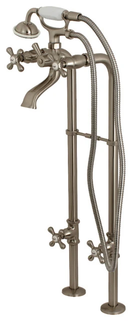 Kingston Brass CCK266K Kingston Floor Mounted Clawfoot Tub Filler - Brushed 1 Kingston Brass CCK266K Kingston Floor Mounted Clawfoot Tub Filler - Brushed