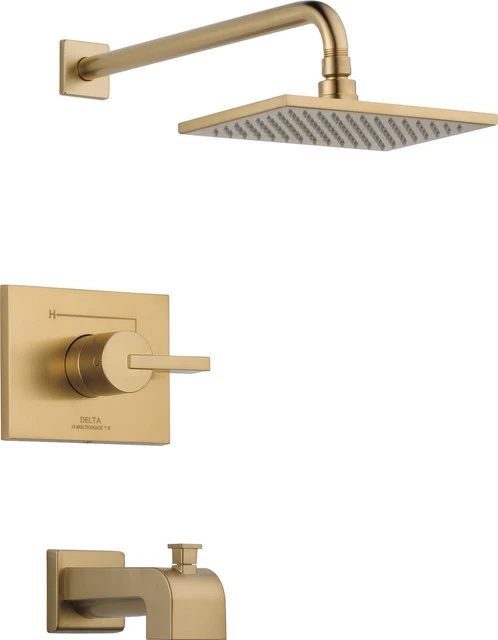 Delta Faucet Delta Vero Monitor 14 Series Tub & Shower Trim, Champagne Bronze, T14453-CZ 1 Delta Faucet Delta Vero Monitor 14 Series Tub & Shower Trim, Champagne Bronze, T14453-CZ