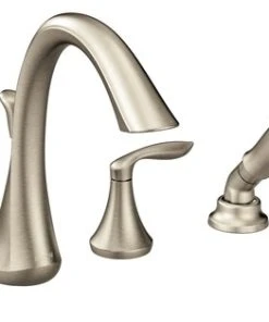 Moen Eva Brushed Nickel 2-Handle Roman Tub Faucet Includes Hand Shower T944BN