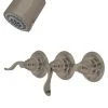 Kingston Brass Three-Handle Tub And Shower Faucet, Brushed Nickel