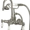 Kingston Brass 3-3/8" Wall Tub Faucet With Hand Shower, Polished Chrome