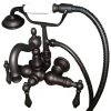 Kingston Brass Wall-Mount Clawfoot Tub Faucets In Oil Rubbed Bronze CC1007T5