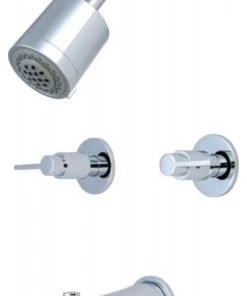 Kingston Brass Two-Handle Tub And Shower Faucet, Polished Chrome