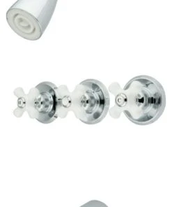 Kingston Brass Three-Handle Tub And Shower Faucet, Polished Chrome
