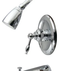 Kingston Brass Tub And Shower Faucet, Polished Chrome