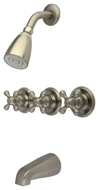 Kingston Brass KB238AX Tub And Shower Faucet, Brushed Nickel 1 Kingston Brass KB238AX Tub And Shower Faucet, Brushed Nickel