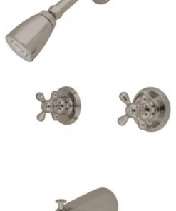 Kingston Brass Two-Handle Tub And Shower Faucet, Brushed Nickel
