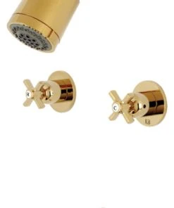 Kingston Brass Two-Handle Tub And Shower Faucet, Polished Brass