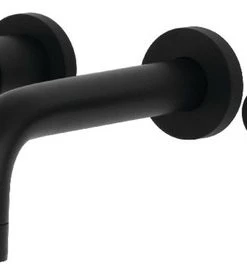 Kingston Brass 2-Handle Wall Mount Bathroom Faucet, Matte Black
