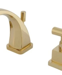 Kingston Brass Claremont Two Handle 4" To 8" Mini Widespread Lavatory Faucet With Brass Pop-up