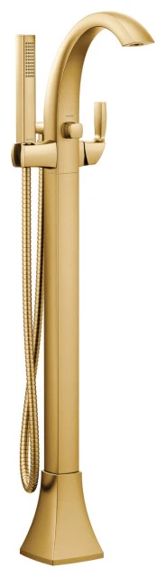 Moen One-Handle Tub Filler Includes Hand Shower, Brushed Gold 1 Moen One-Handle Tub Filler Includes Hand Shower, Brushed Gold