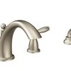 Moen Brantford 2-Handle Low Arc Roman Tub Faucet Includes Hand Shower, Brushed N