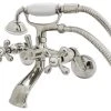 Kingston Brass KS266PN Vintage 6" Adjustable Wall Mount Clawfoot Tub Faucet, Polished Nickel