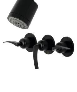 Kingston Brass KBX8130EFL Centurion Three-Handle Tub & Shower Faucet, Matte Black