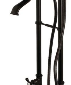 Kingston Brass Kingston Freestanding Tub Faucet W/Supply Line And Stop Valve, Oil Rubbed Bronze