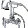 Aqua Vintage AE8T1BAL Heirloom Wall Mount Clawfoot Tub Faucet, Polished Chrome