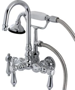 Aqua Vintage AE8T1BAL Heirloom Wall Mount Clawfoot Tub Faucet, Polished Chrome