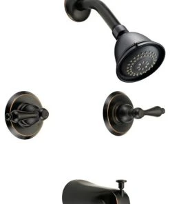Designers Impressions Oil Rubbed Bronze Tub/Shower Combo Faucet With Multi-Setting Shower Head