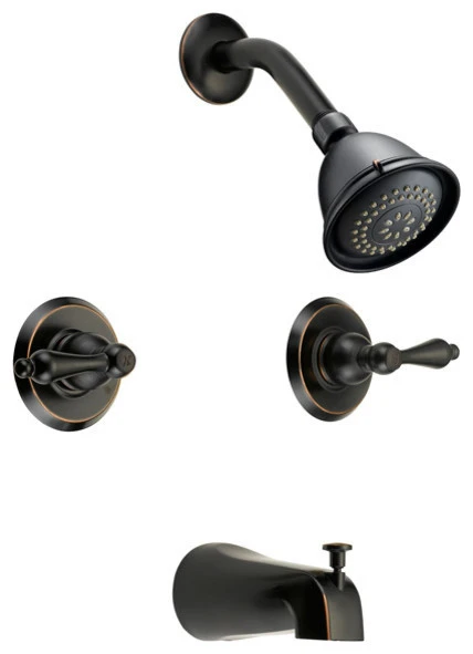 Designers Impressions Oil Rubbed Bronze Tub/Shower Combo Faucet With Multi-Setting Shower Head 1 Designers Impressions Oil Rubbed Bronze Tub/Shower Combo Faucet With Multi-Setting Shower Head