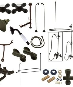 Kingston Brass Clawfoot Tub Faucet Package, Oil Rubbed Bronze