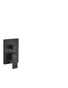 KUBEBATH Aqua Piazza Set, 8" Square Rain Shower And Tub Filler, Matte Black