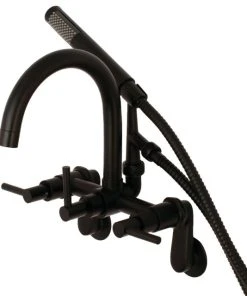 Kingston Brass AE8150DL 7" Adjustable Wall Mount Tub Faucet, Matte Black
