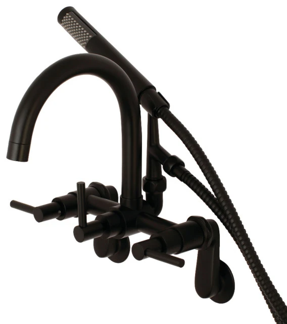 Kingston Brass AE8150DL 7" Adjustable Wall Mount Tub Faucet, Matte Black 1 Kingston Brass AE8150DL 7" Adjustable Wall Mount Tub Faucet, Matte Black