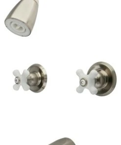 Kingston Brass Tub And Shower Faucet, Brushed Nickel
