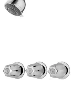 Pfister 3-Handle Tub And Shower Faucet, Metal Knob Handles, Chrome