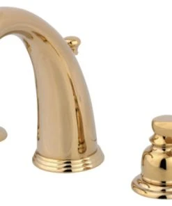 Kingston Brass Widespread Bathroom Faucet With Retail Pop-Up, Polished Brass
