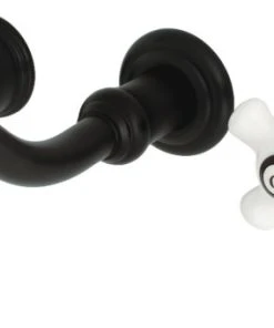 Kingston Brass KS3020PX Two-Handle Wall Mount Tub Faucet, Matte Black