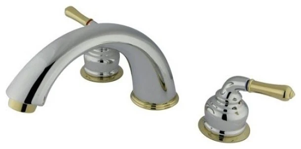 Kingston Brass Roman Tub Faucet, Polished Chrome/Polished Brass 1 Kingston Brass Roman Tub Faucet, Polished Chrome/Polished Brass
