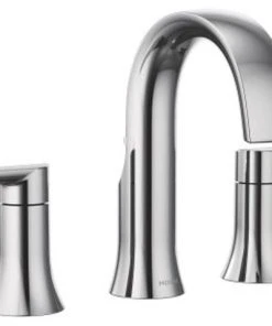 Moen Doux 1.2 GPM Two-Handle High Arc Bathroom Faucet, Chrome