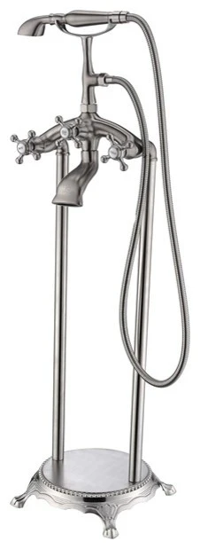 ANZZI Tugela 3-Handle Claw Foot Tub Faucet With Hand Shower In A Brushed Nickel 1 ANZZI Tugela 3-Handle Claw Foot Tub Faucet With Hand Shower In A Brushed Nickel