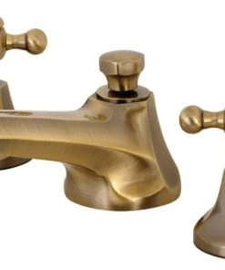 Kingston Brass Widespread Bathroom Faucet With Brass Pop-Up, Antique Brass
