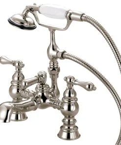 Kingston Brass Deck Mount Tub Faucet With Hand Shower, Brushed Nickel