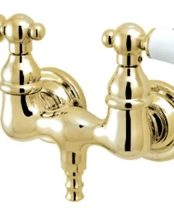 Kingston Brass 3-3/8" Wall Mount Tub Faucet, Polished Brass