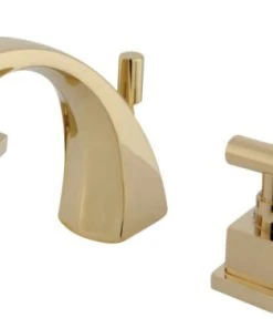 Kingston Brass Widespread Bathroom Faucet With Brass Pop-Up, Polished Brass
