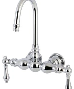 Kingston Brass Wall-Mount Clawfoot Tub Faucets With Polished Chrome AE2T1