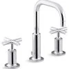 Kohler Purist Widespread Bathroom Faucet W/ Low Cross Handles, Polished Chrome