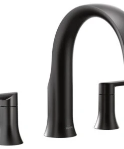 Moen TS983 Doux Widespread Deck Mounted Roman Tub Filler - Matte Black