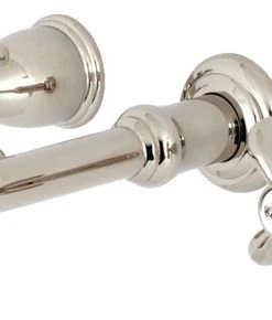 Kingston Brass Two-Handle Wall Mount Tub Faucet, Polished Nickel