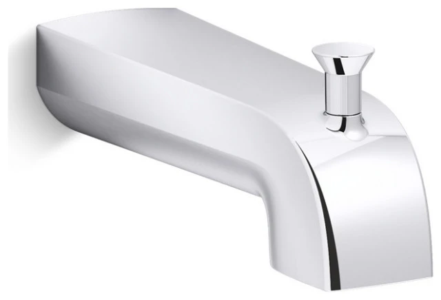 Kohler K-97089 Pitch 6" Integrated Diverter Tub Spout - Polished Chrome 1 Kohler K-97089 Pitch 6" Integrated Diverter Tub Spout - Polished Chrome