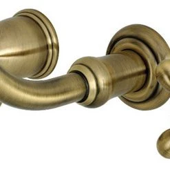 Kingston Brass KS3023AX Restoration Two-Handle Wall Mount Tub Faucet, Antique Brass