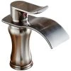 Fontana Showers Huancayo Single Handle Water Fall Bathroom Sink Faucet, Brushed Nickel
